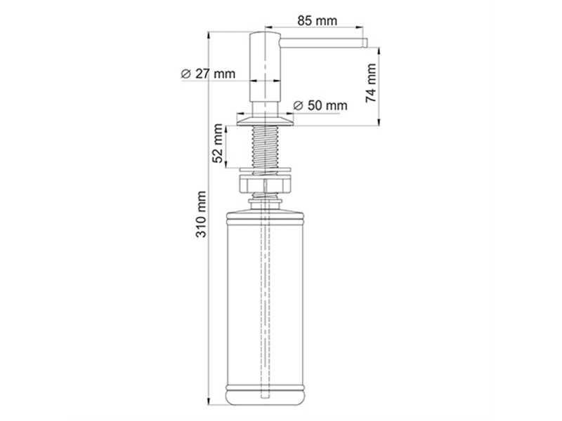 Купить Дозатор для мыла Wasserkraft Серия К, встраиваемый, 320 мл, K-1499