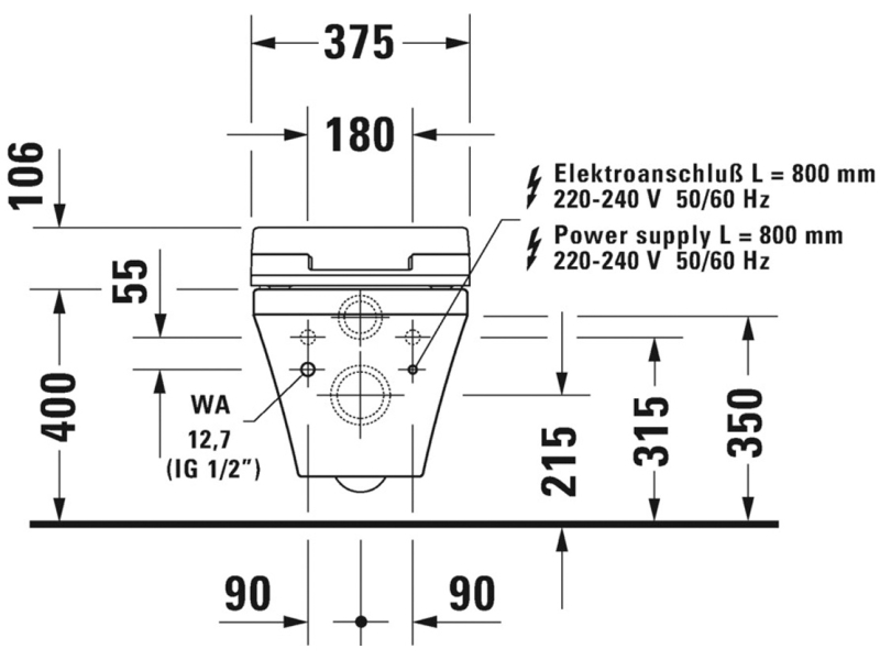 Купить Подвесной унитаз Duravit Durastyle Rimless, безободковый, 2542590000