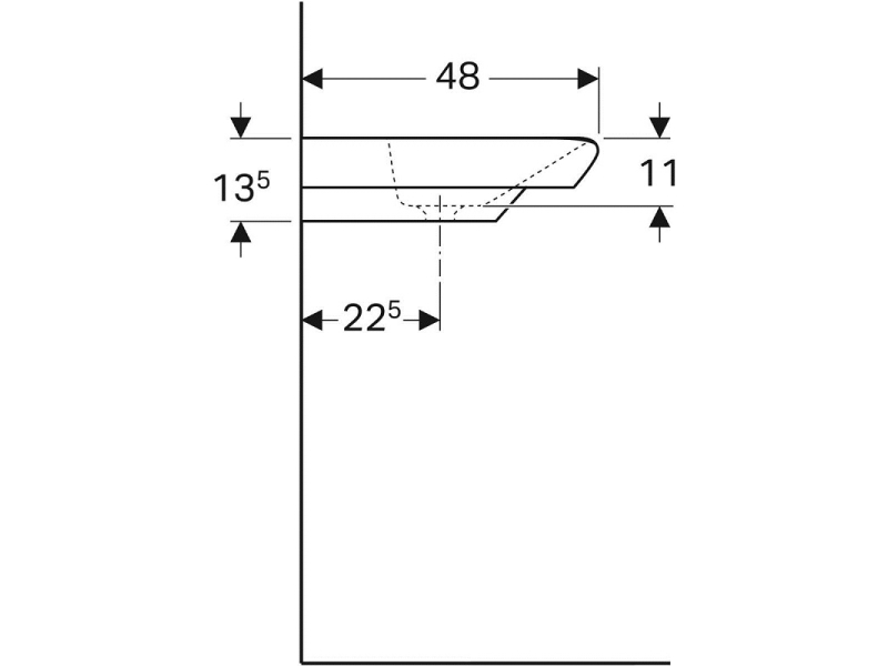 Купить Раковина Geberit myDay 125480600, 80 х 48 см, белая