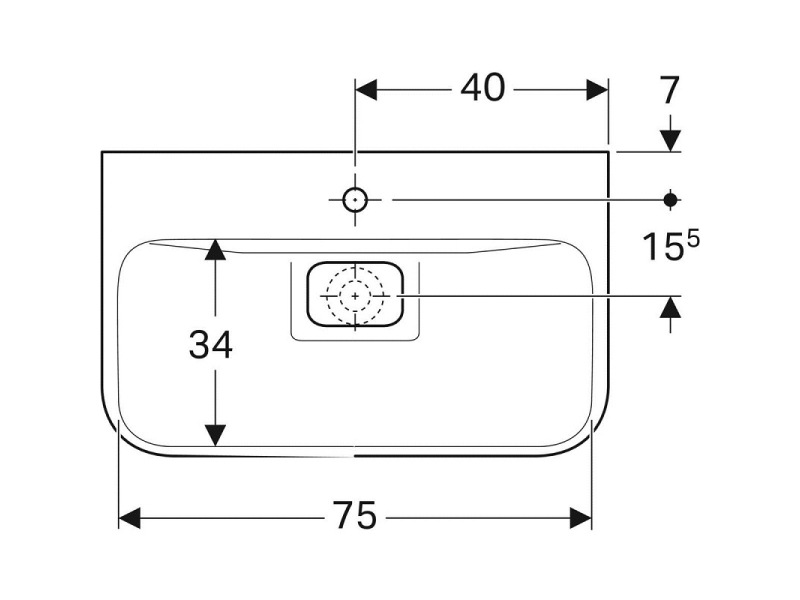 Купить Раковина Geberit myDay 125480600, 80 х 48 см, белая