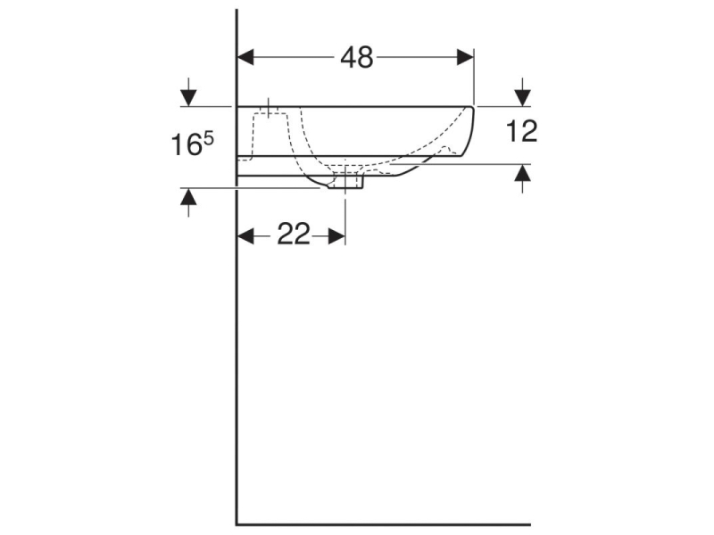 Купить Раковина Geberit Smyle 500.228.01.1, 60 х 48 см, белая