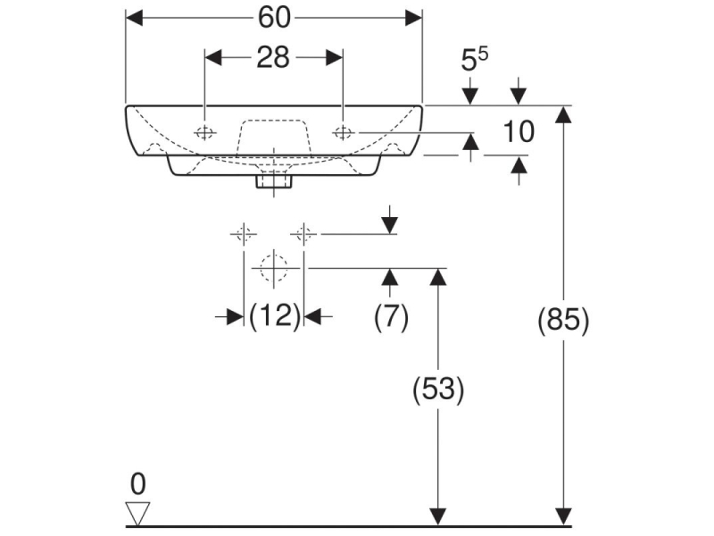 Купить Раковина Geberit Smyle 500.228.01.1, 60 х 48 см, белая