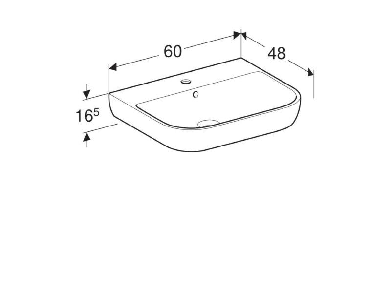 Купить Раковина Geberit Smyle 500.228.01.1, 60 х 48 см, белая