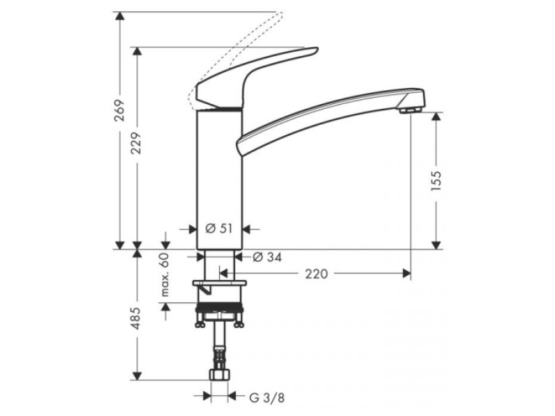 Купить Смеситель для кухни Hansgrohe 31806000 Focus