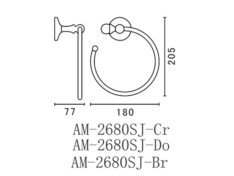 Купить Полотенцедержатель Art&Max Antic Crystal AM-E-2680SJ-Do, 18см, золото