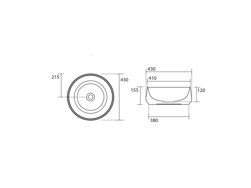 Купить Раковина накладная Kerasan F10 D43 см, цвет Ferro matt серый матовый, 460489