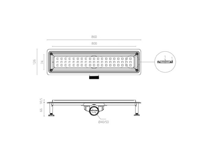 Купить Душевой лоток Ctesi Way Square 80 см, BK4024150