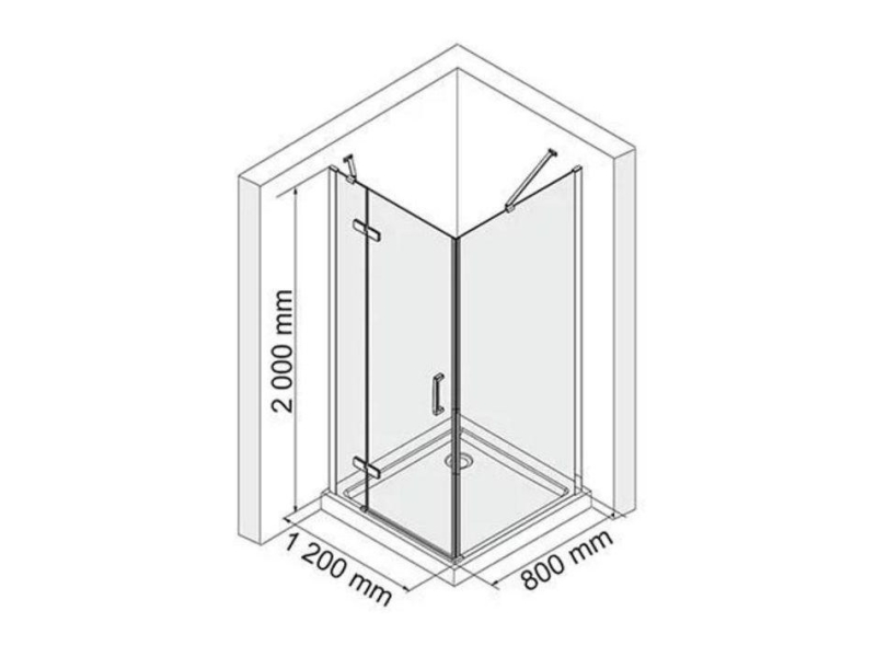 Купить Душевая перегородка WasserKraft 10H06-RP80 80 x 200 см с фиксатором