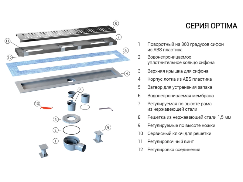 Купить Душевой лоток Vincea Optima SAY.601.60.B.M.S.BLOK, 60 см, черный матовый