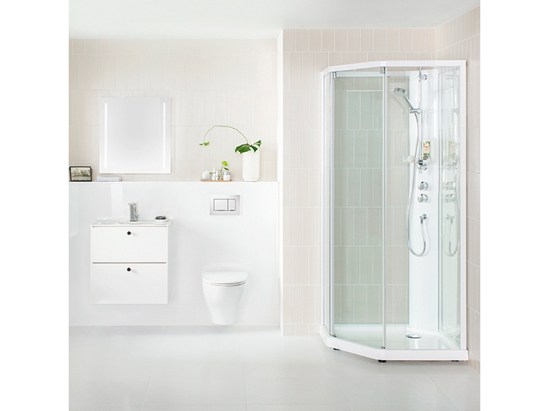 Купить Душевая кабина Ido Showerama 10-5 Comfort 100 х 100 см, стекло прозрачное, профиль белый, 131.404.207.313