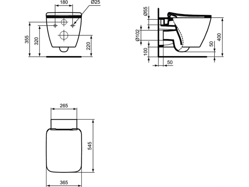 Купить Подвесной унитаз Ideal Standard Strada II AquaBlade® T359601, безободковый, сиденье с микролифтом