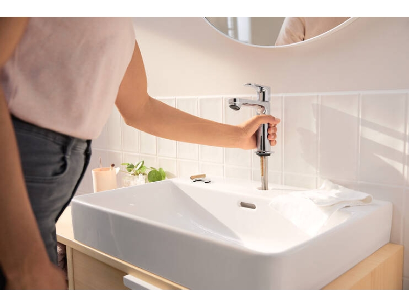 Купить Смеситель для раковины Hansgrohe Rebris S, без донного клапана, хром глянцевый, 72520000