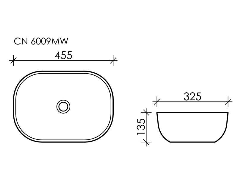 Купить Раковина Ceramica Nova Element накладная, 45.5 х 32.5 см, белый матовый, CN6009MW