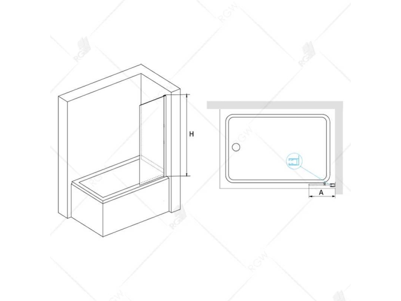 Купить Шторка на ванну RGW SC-056, 40 x 150 см, стекло прозрачное, профиль хром, 351105640-11