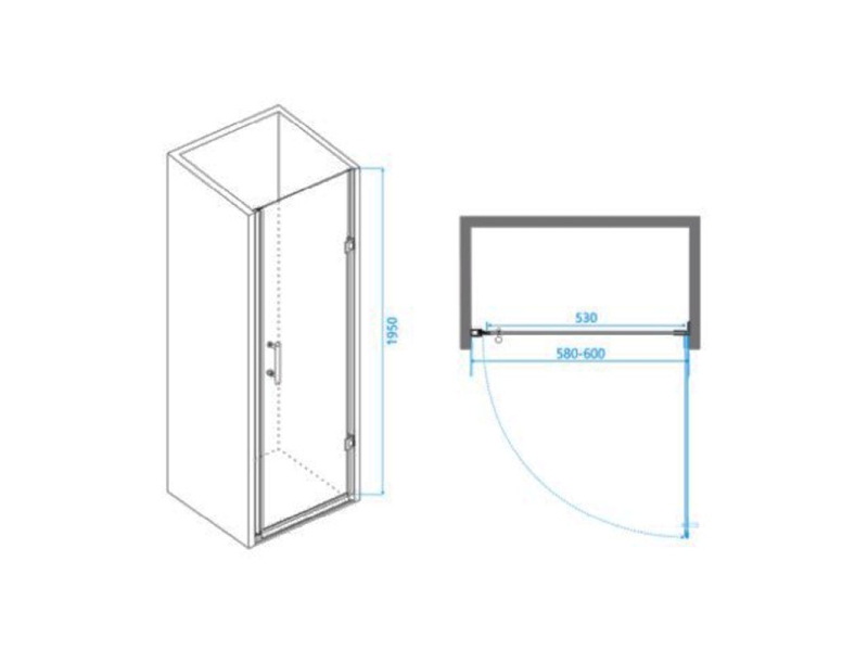 Купить Душевая дверь RGW PA-06B, профиль - черный, 60 х 195 см, 41080606-54