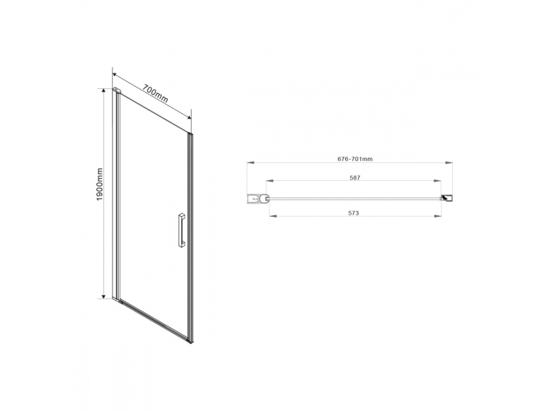 Купить Душевая дверь Vincea Orta VPP-1O700CH-L/R, 70 см, распашная, стекло шиншилла, хром