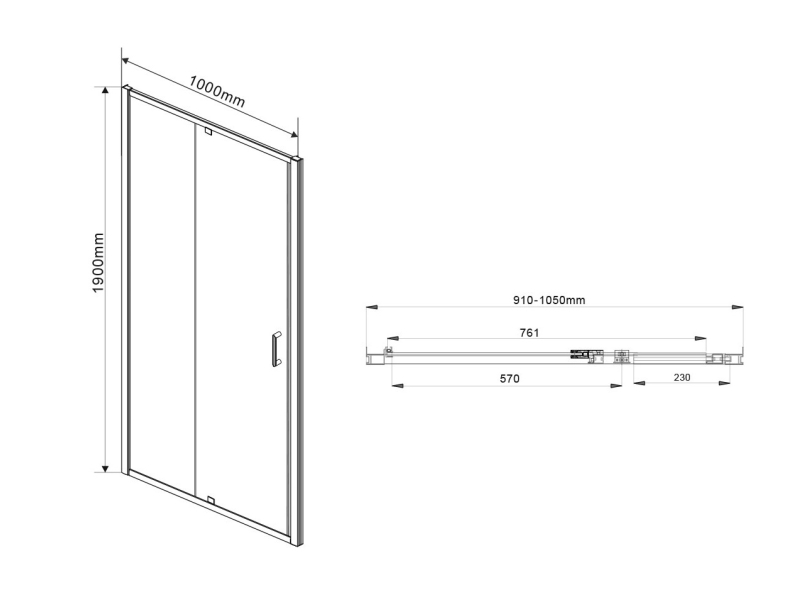 Купить Душевая дверь Vincea Intra VDP-1I9010CH, 90/100 см, распашная, стекло шиншилла, хром