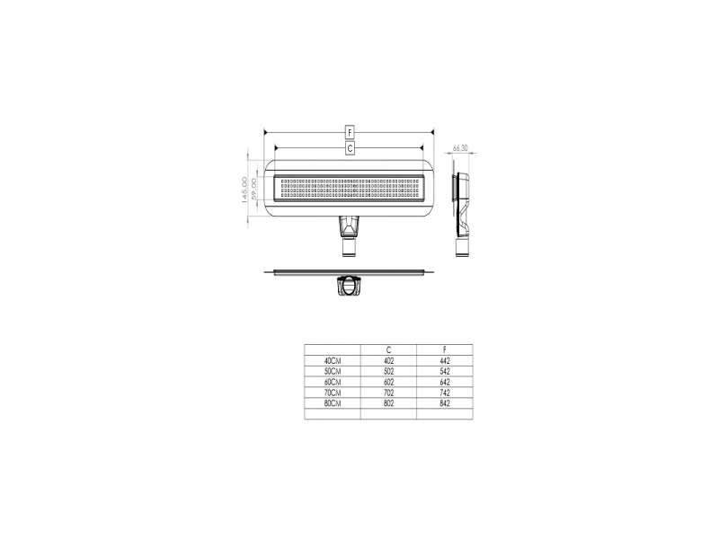 Купить Дренажный канал Timo Basic Steel 70 см с решеткой STRIP, цвет сталь, BSSG-70 S50Rb