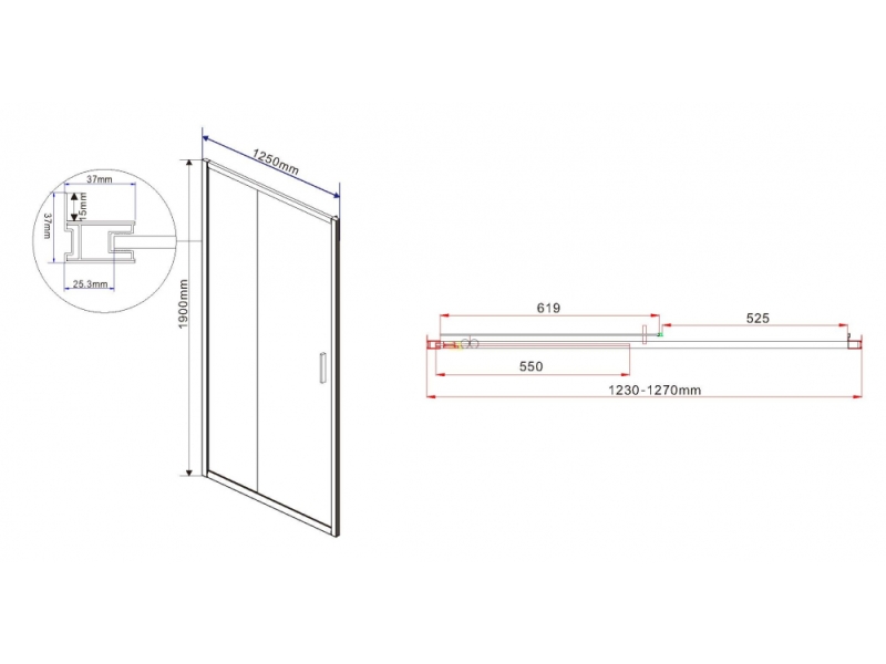 Купить Душевая дверь Vincea Garda VDS-1G 125 см раздвижная, стекло прозрачное, хром, VDS-1G125CL