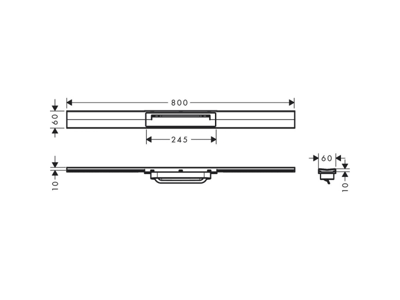 Купить Решетка для дренажного канала Hansgrohe RainDrain Flex, 80 см, черный хром, 56044340