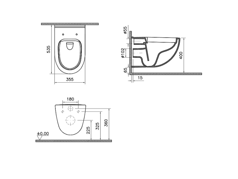 Купить Инсталляция с унитазом Vitra Normus, SmoothFlush с тонким сиденьем с микролифтом, клавиша хром глянцевый, 9860B003-7200