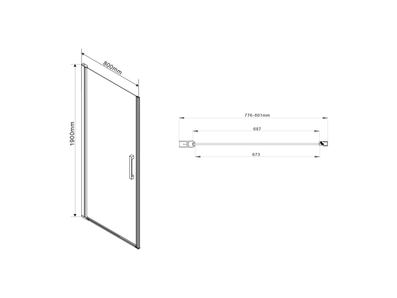 Купить Душевая дверь Vincea Orta VPP-1O800CH-L/R, 80 см, распашная, стекло шиншилла, хром