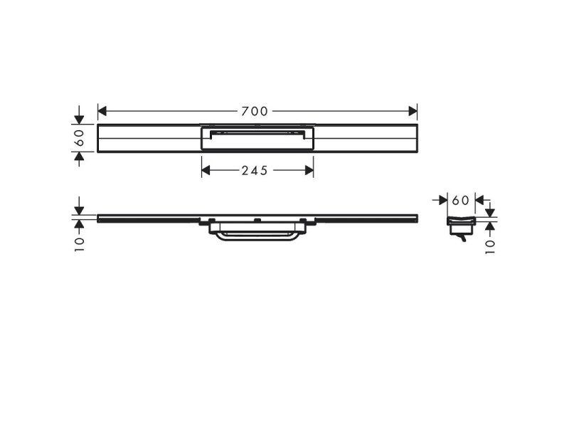 Купить Решетка для дренажного канала Hansgrohe RainDrain Flex, 70 см, белый матовый, 56043700