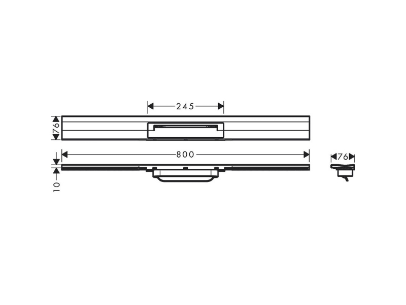 Купить Решетка для дренажного канала Hansgrohe RainDrain Flex, 80 см, черный хром, 56051340