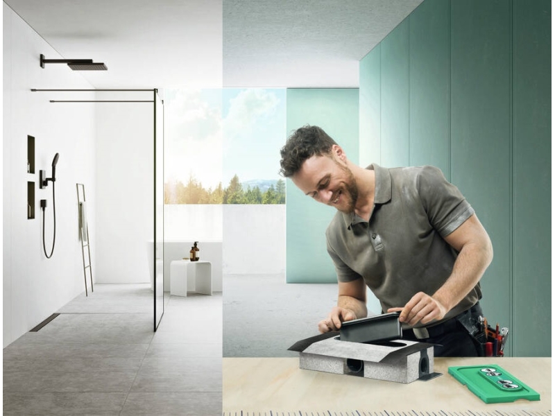 Купить Дренажный канал Hansgrohe uBox universal, плоская установка, 01000180