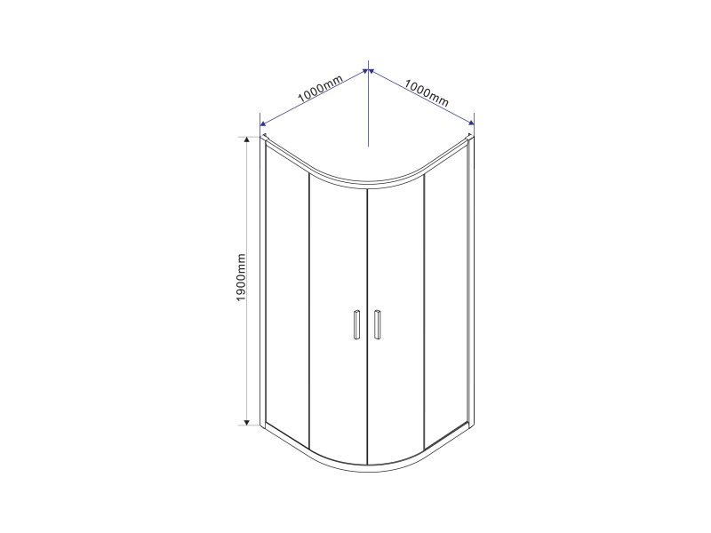 Купить Душевой уголок Vincea Garda VSQ-1G100CH, 100 x 100 см, четверть круга, дверь раздвижная, стекло шиншилла, хром