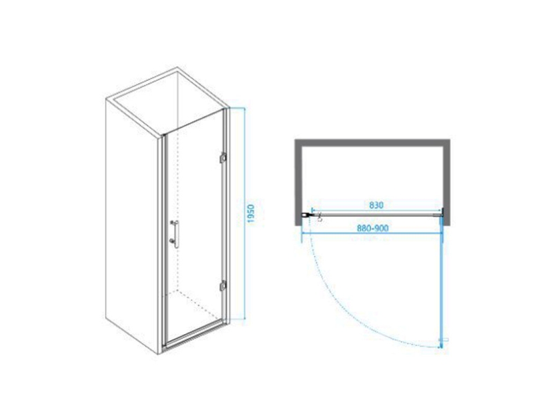 Купить Душевая дверь RGW PA-06B, профиль - черный, 90 х 195 см, 41080609-54