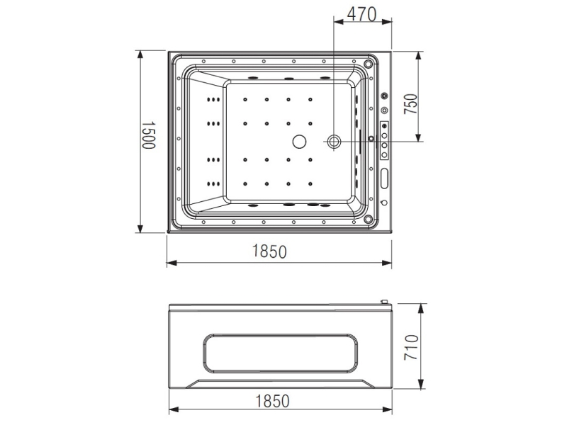 Купить Ванна гидромассажная акриловая Gemy G9268 K, 185 х 150 х 71 см