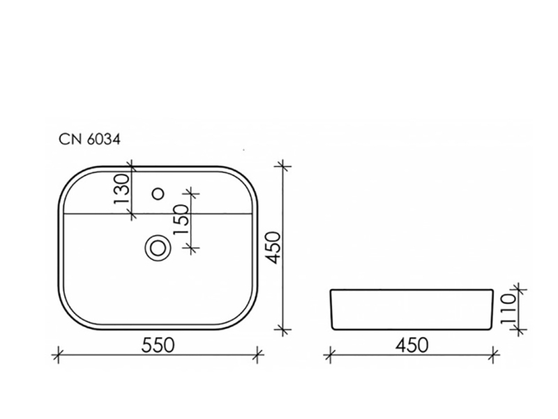 Купить Раковина Ceramica Nova Element, 55 х 45 х 11 см, цвет белый, CN6034