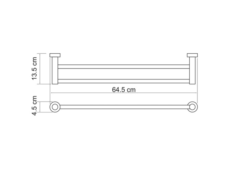 Купить Полотенцедержатель WasserKRAFT Donau, двойной, 65 см, хром, K-9440
