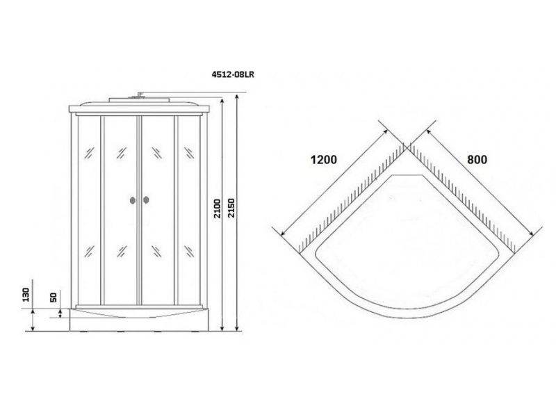 Купить Душевая кабина Niagara Eco 120 x 80, низкий поддон, профиль хром, стекло мозайка, задняя стенка черная, левая/правая, NG-4512-14L/NG-4512-14R