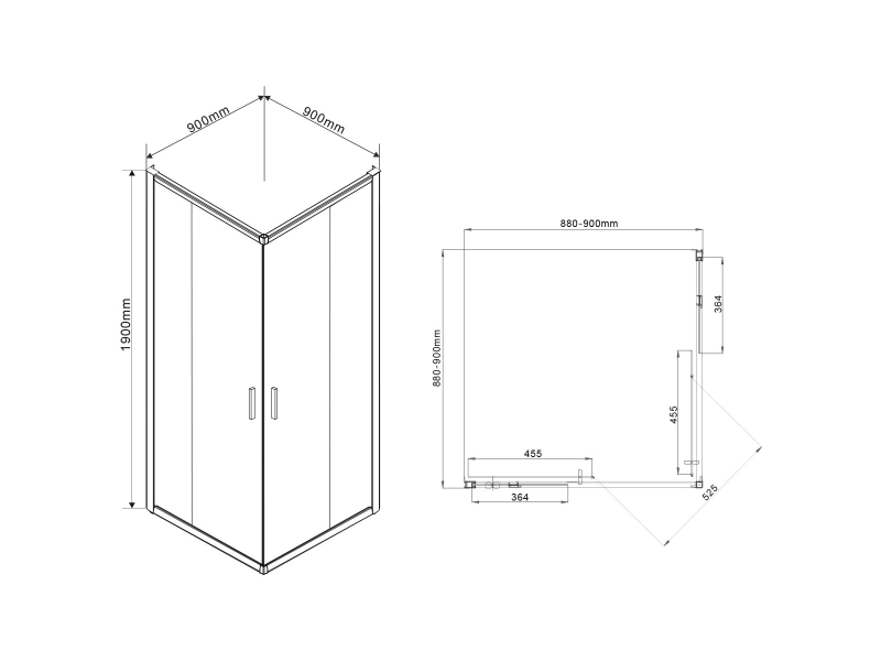 Купить Душевой уголок Vincea Garda VSS-1G900CH, 90 x 90 см, квадратный, дверь раздвижная, стекло шиншилла, хром