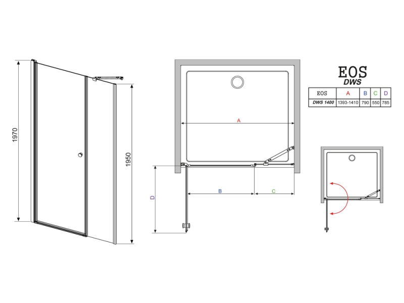 Купить Душевая дверь в нишу Radaway EOS DWS 140 L