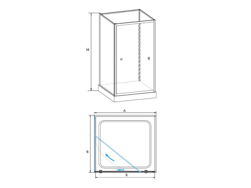 Купить Душевая кабина RGW OLB-206, 80 x 80 см, профиль - хром