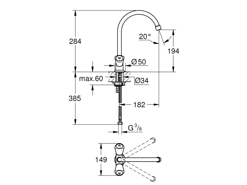 Купить Смеситель для кухни Grohe Costa S 31819001