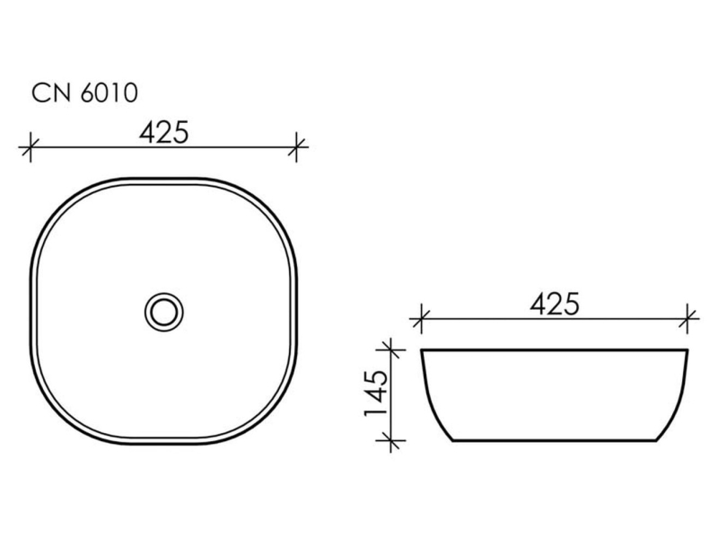 Купить Раковина Ceramica Nova CN6010 41.5 x 41.5 x 14.5 см, накладная, квадратная, без перелива