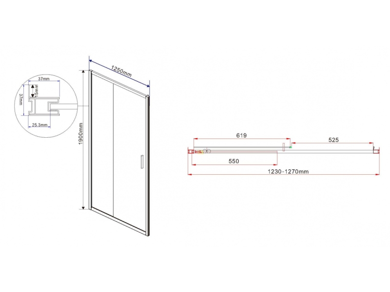 Купить Душевая дверь Vincea Garda VDS-1G 125 см раздвижная, стекло шиншилла, хром, VDS-1G125CH