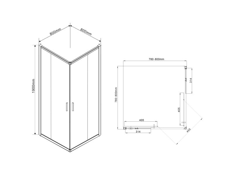 Купить Душевой уголок Vincea Garda VSS-1G800CH, 80 x 80 см, квадратный, дверь раздвижная, стекло шиншилла, хром