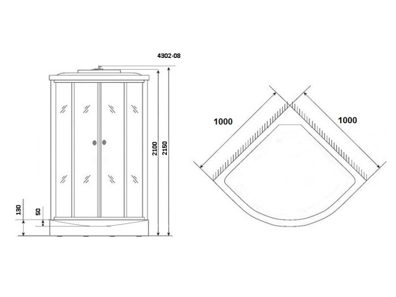 Купить Душевая кабина Niagara Eco 100 x 100, низкий поддон, профиль - хром, стекло матовое, NG-4302-14