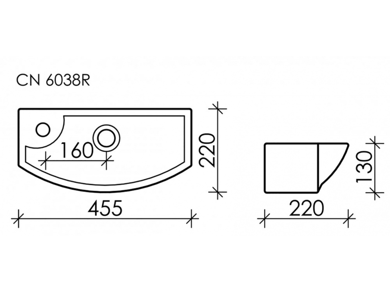 Купить Раковина Ceramica Nova Element, 45.5 х 22 х 13 см, цвет белый, CN6038R