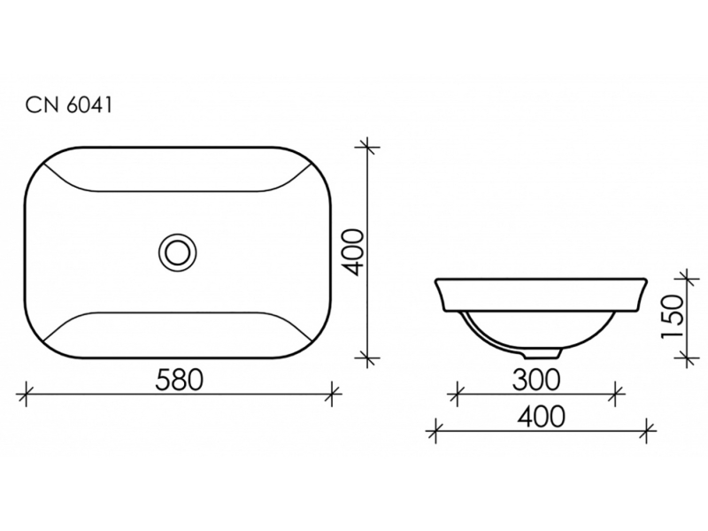 Купить Раковина Ceramica Nova Element, 58 х 40 х 15 см, цвет белый, CN6041