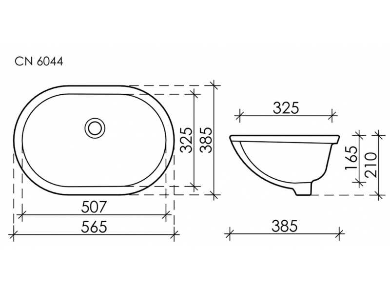 Купить Раковина Ceramica Nova Element, 56.5 х 38.5 х 21 см, цвет белый, CN6044