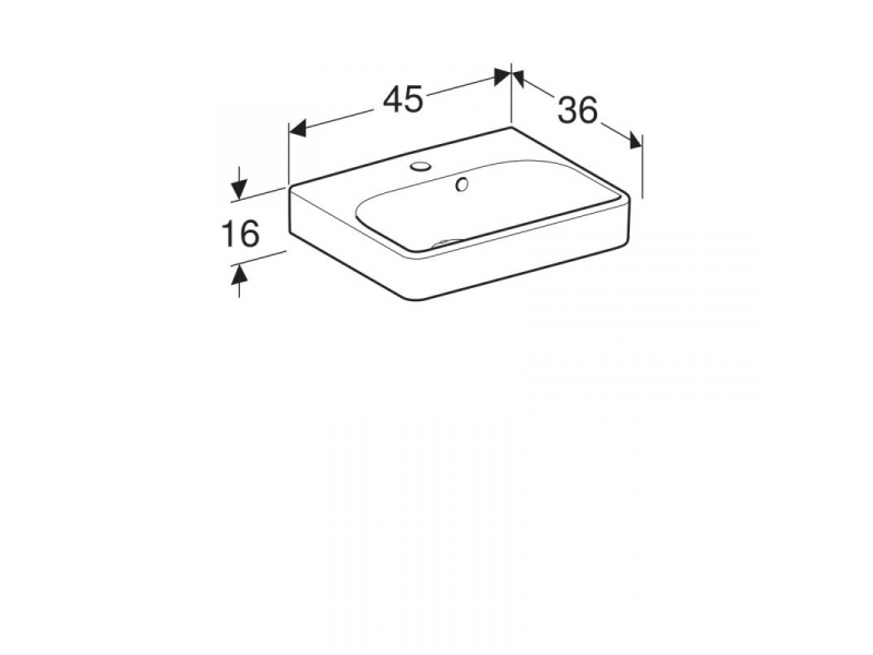 Купить Раковина Geberit Smyle Square 500.222.01.1, 45 х 36 см, белая