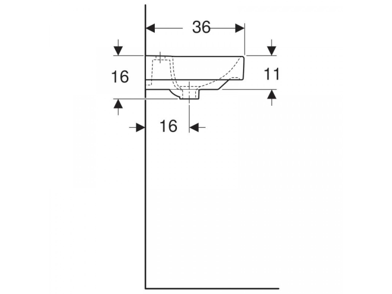 Купить Раковина Geberit Smyle Square 500.222.01.1, 45 х 36 см, белая