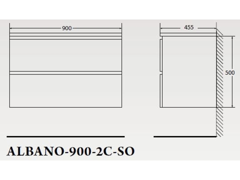 Купить Тумба под раковину BelBagno Albano-900 ALBANO-900-2C-SO-BL искусственный камень, цвет белый