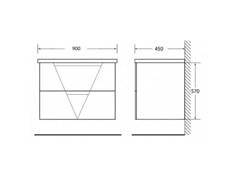 Купить Тумба под раковину BelBagno Vittoria 90, подвесная, цвет Toros Bianco, Vittoria-900-2C-SO-TB-P